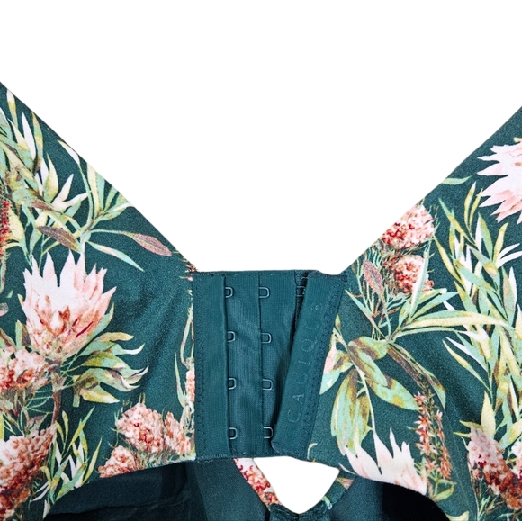 Lane Bryant Cacique Green Floral Lightly Luned Full Coverage Bra 46DD - Picture 5 of 6
